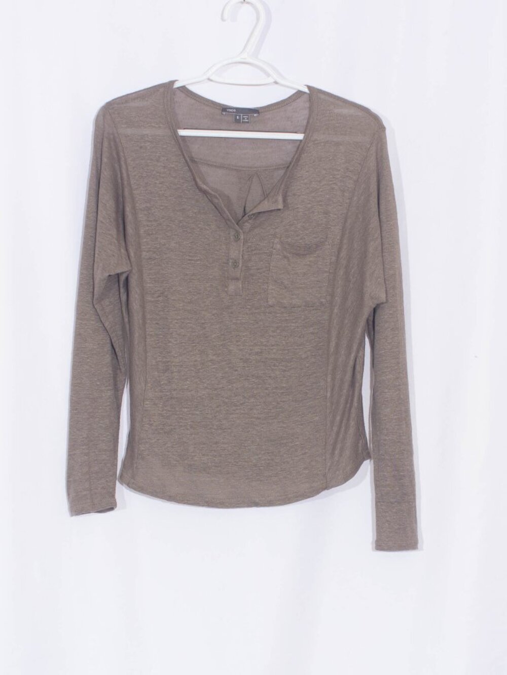 VINCE Henley Long Sleeve Tee Size S